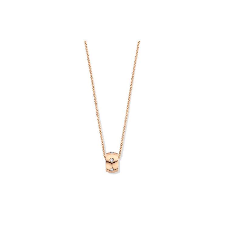 collier Casteur by Casteur en or rose 18 ct avec brillant de 0.18 carat