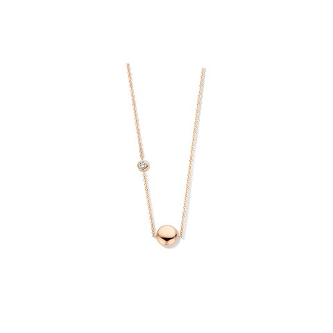 Casteur by Casteur ketting in rosé goud 18kt met briljant van 0,10 karaat