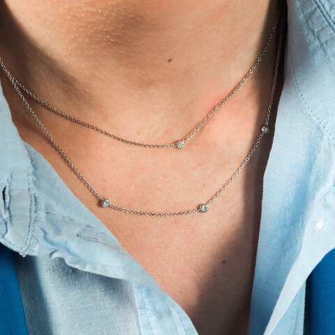Casteur by Casteur ketting in wit goud 18kt met briljant van 0,15 karaat