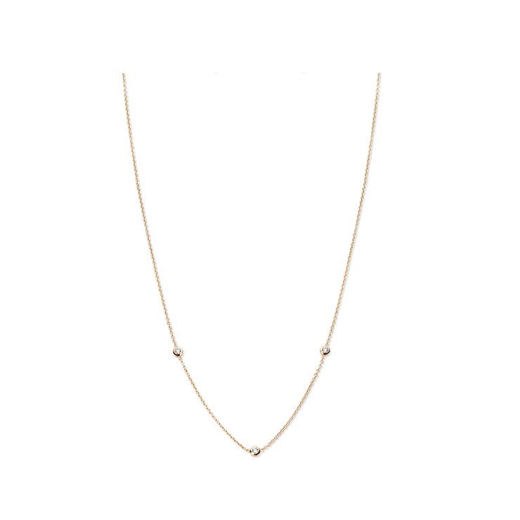 Casteur by Casteur ketting in rosé goud 18kt met briljant van 0,15 karaat