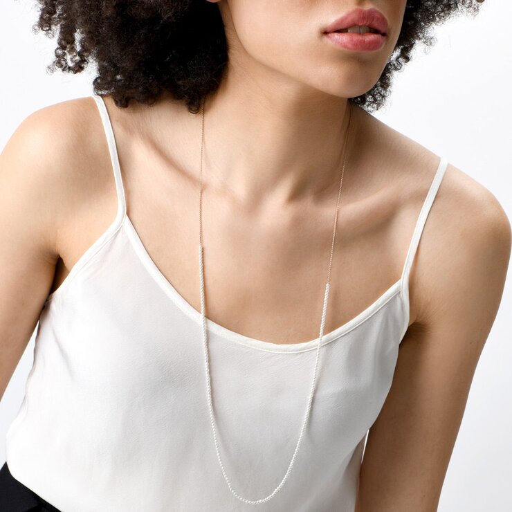 Burato Gioilelli ketting in rosé goud 18kt met parels