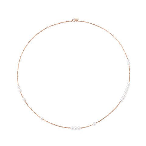 Burato Gioilelli ketting in rosé goud 18kt met parels
