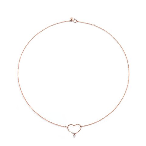 Burato Gioilelli ketting in rosé goud 18kt met briljant van 0,03 karaat