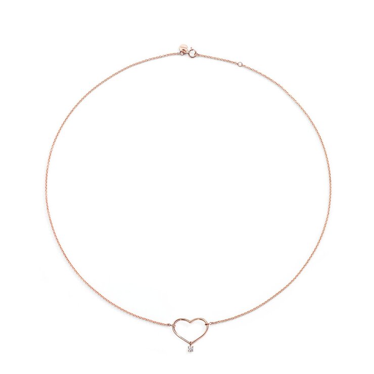 Burato Gioilelli ketting in rosé goud 18kt met briljant van 0,03 karaat