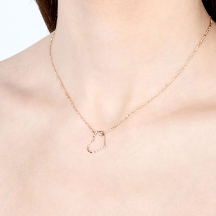 Burato Gioilelli ketting in rosé goud 18kt met briljant van 0,03 karaat