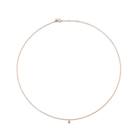 Burato Gioilelli ketting in rosé goud 18kt met bruine briljant van 0,05 karaat