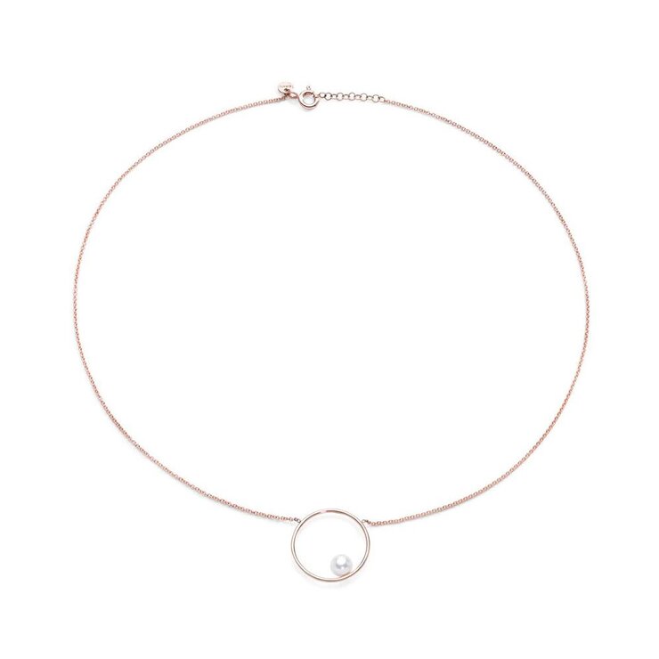 Burato Gioilelli ketting in rosé goud 18kt met parels