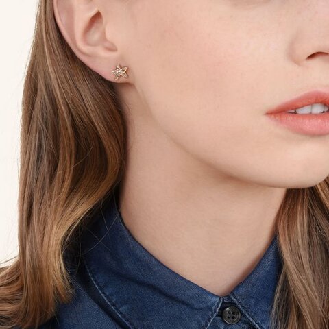 DoDo en or rose 9 ct avec brillant brun de 0.16 carat