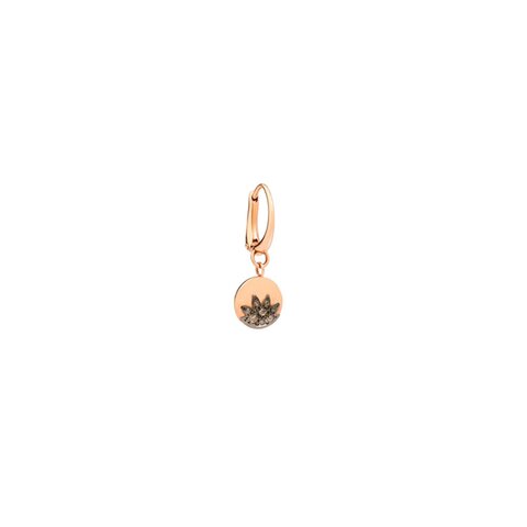 DoDo oorring in rosé goud 9kt met bruine briljant van 0,08 karaat