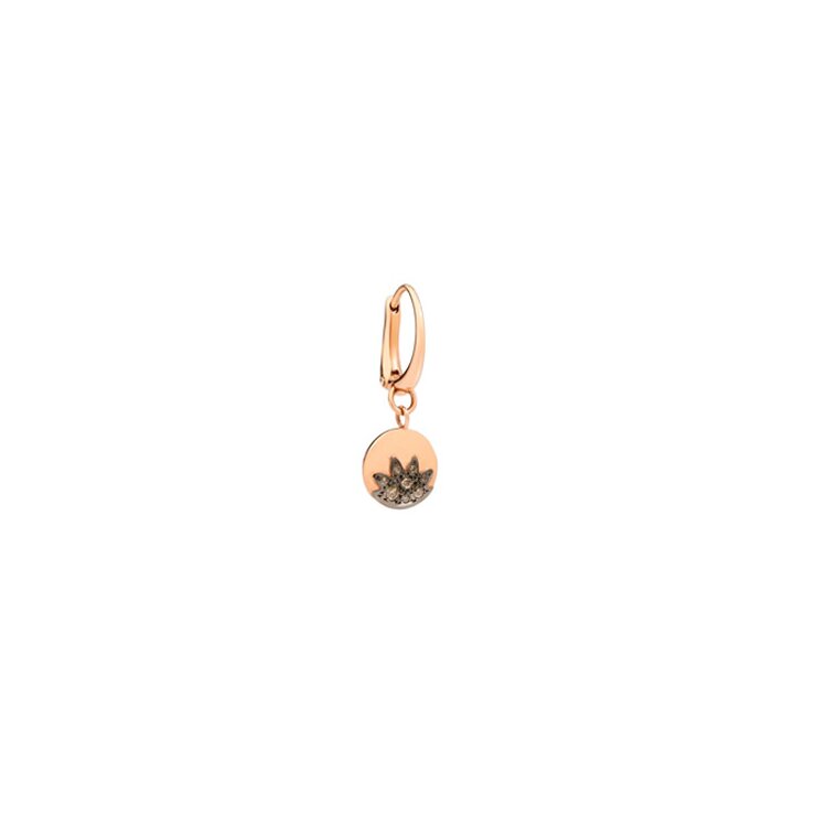 DoDo oorring in rosé goud 9kt met bruine briljant van 0,08 karaat