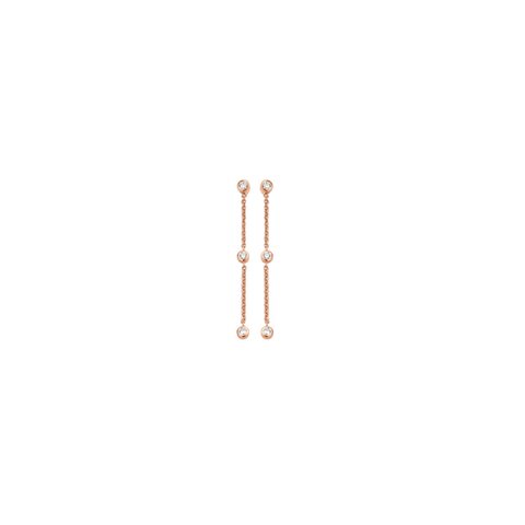 Casteur by Casteur oorringen in rosé goud 18kt met briljant van 0,18 karaat