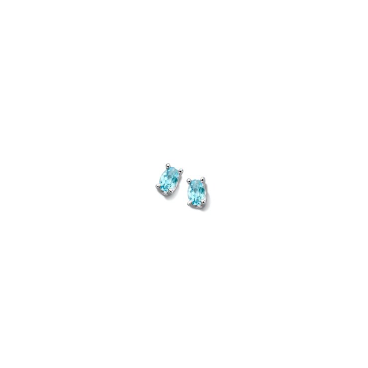 boucles d'oreilles Casteur by Casteur en or blanc 18 ct avec topaze bleue
