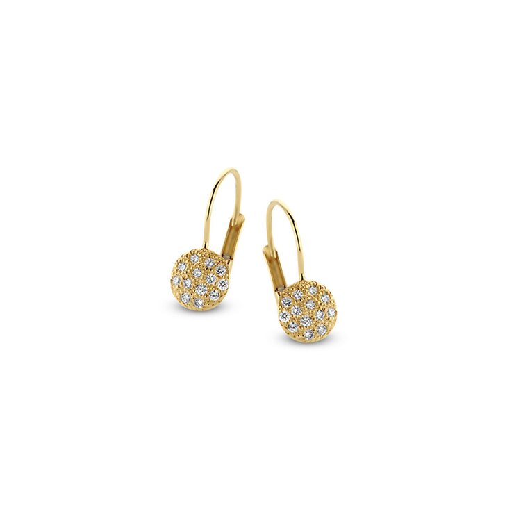 boucles d'oreilles Casteur by Casteur en or jaune 18 ct avec brillant de 0.30 carat