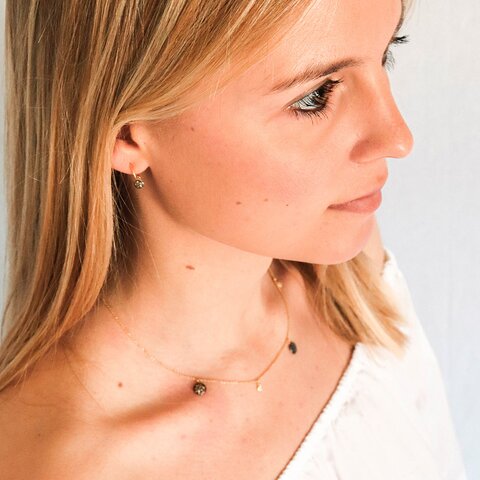 Casteur by Casteur en or jaune 18 ct avec brillant brun de 0.04 carat