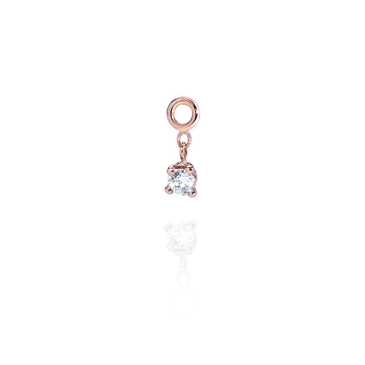 Burato Gioilelli oorring in rosé goud 18kt met briljant van 0,03 karaat