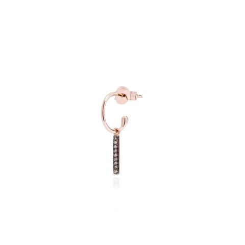 Burato Gioilelli en or rose 18 ct avec brillant brun de 0.05 carat