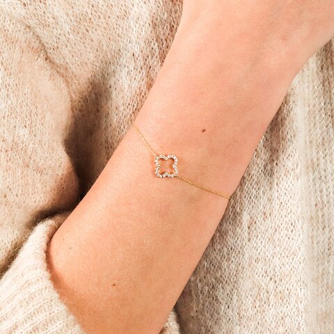 bracelet Casteur by Casteur en or jaune 18 ct avec brillant de 0.14 carat