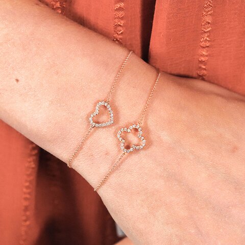 bracelet Casteur by Casteur en or rose 18 ct avec brillant de 0.14 carat