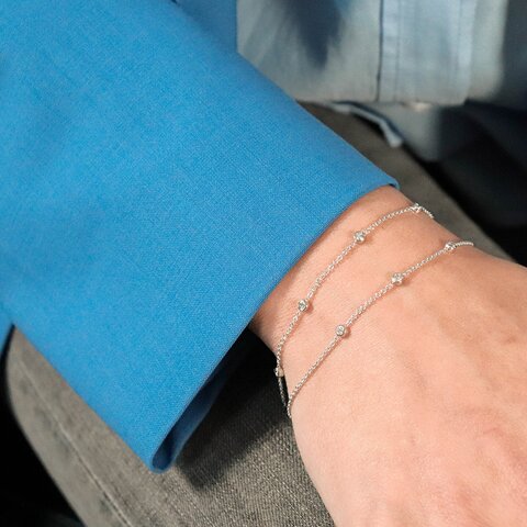 bracelet Casteur by Casteur en or blanc 18 ct avec brillant de 0.15 carat