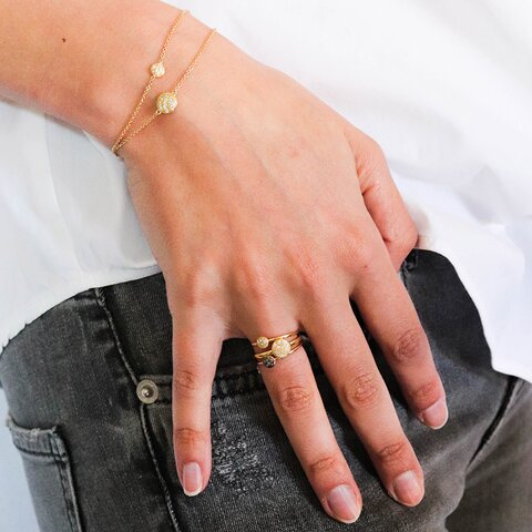 bracelet Casteur by Casteur en or jaune 18 ct avec brillant de 0.04 carat