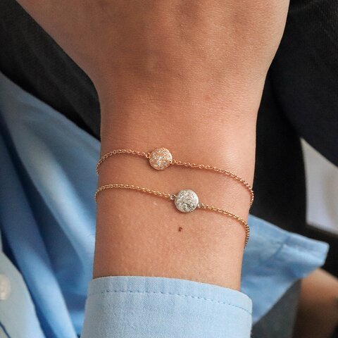 bracelet Casteur by Casteur en or rose 18 ct avec brillant de 0.15 carat