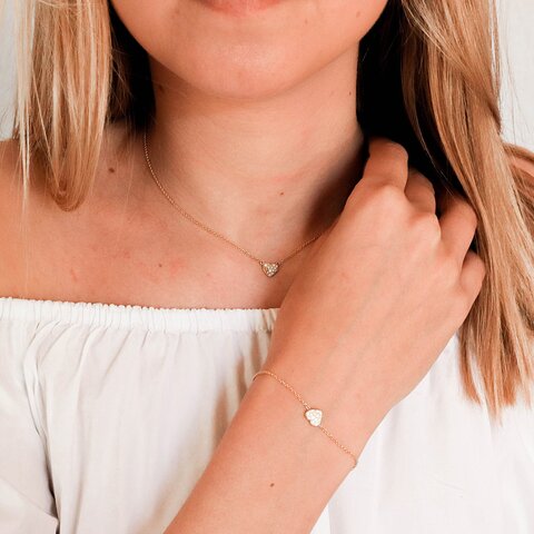 bracelet Casteur by Casteur en or jaune 18 ct avec brillant de 0.11 carat