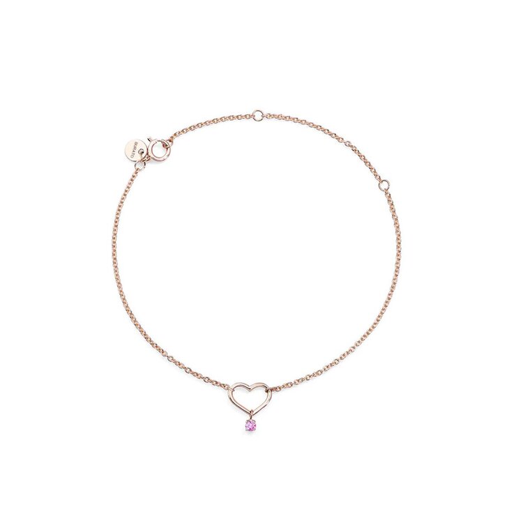 bracelet Burato Gioilelli en or rose 18 ct avec saphir