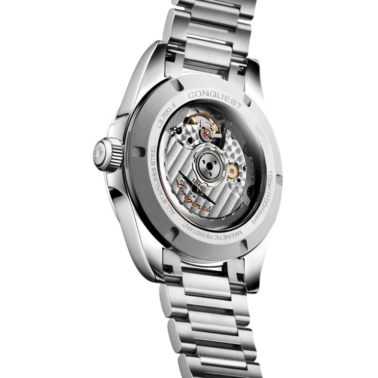 montre Longines avec un boîtier en acier, un cadran bleu et un diamètre de 38