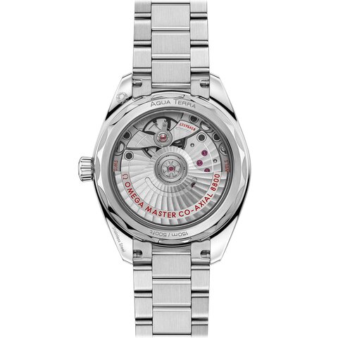 Omega horloge met een kast in staal, met een wijzerplaat in het beige en een diameter van 34 mm