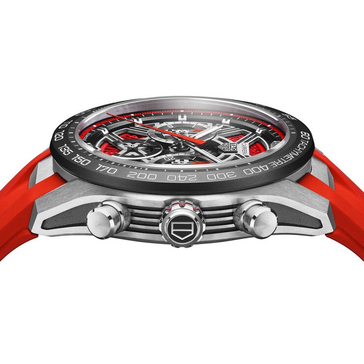 TAG Heuer horloge een wijzerplaat in het oranje en een diameter van 44