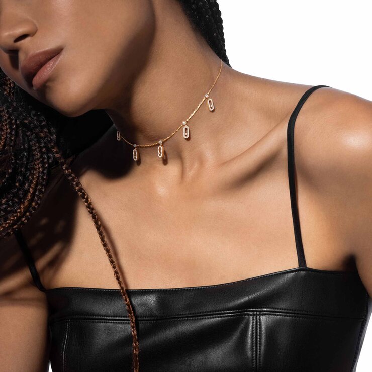 collier Messika en or jaune 18 ct avec brillant de 0.61 carat