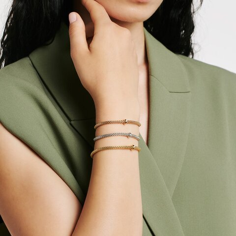 bracelet Fope en or blanc 18 ct avec brillant de 0.01 carat