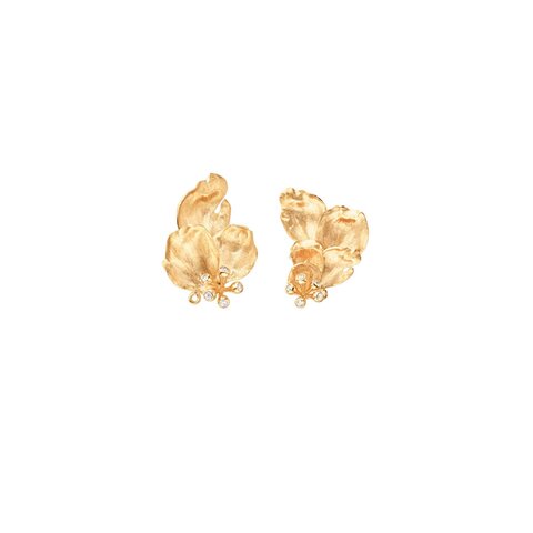 boucles d'oreilles Ole Lynggaard en or jaune 18 ct avec brillant de 0.10 carat