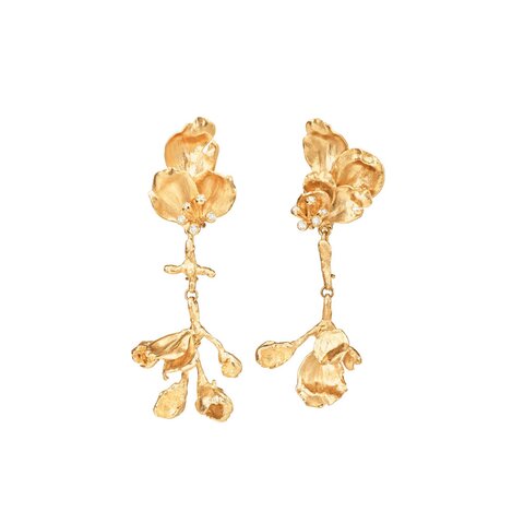 boucles d'oreilles Ole Lynggaard en or jaune 18 ct avec brillant de 0.10 carat