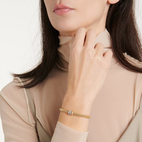 bracelet Fope en or jaune 18 ct avec brillant de 0.56 carat
