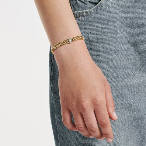 bracelet Fope en or jaune 18 ct avec brillant de 0.10 carat