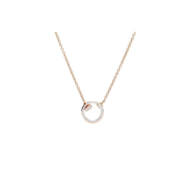 Pomellato ketting in rosé goud 18kt met briljant van 0,23 karaat