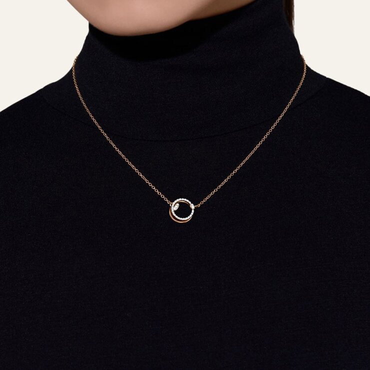Pomellato ketting in rosé goud 18kt met briljant van 0,23 karaat