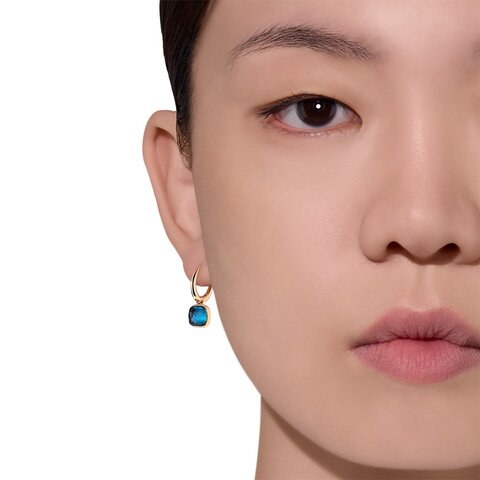 boucles d'oreilles Pomellato en or rose 18 ct avec topaze bleu london