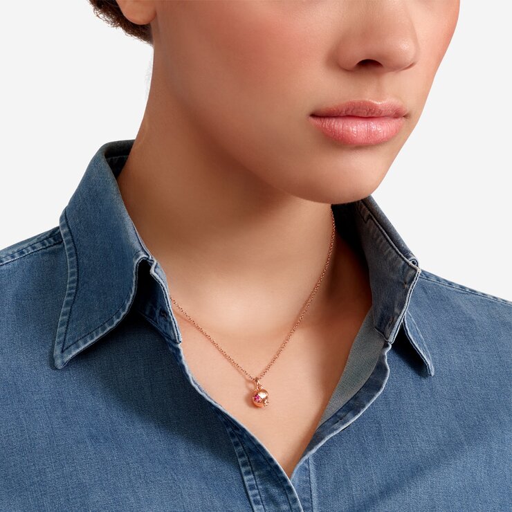 DoDo hanger in rosé goud 9kt met robijn