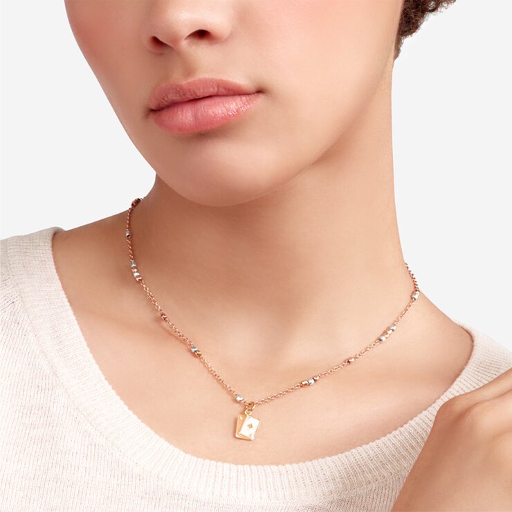 DoDo hanger in rosé goud 9kt met email