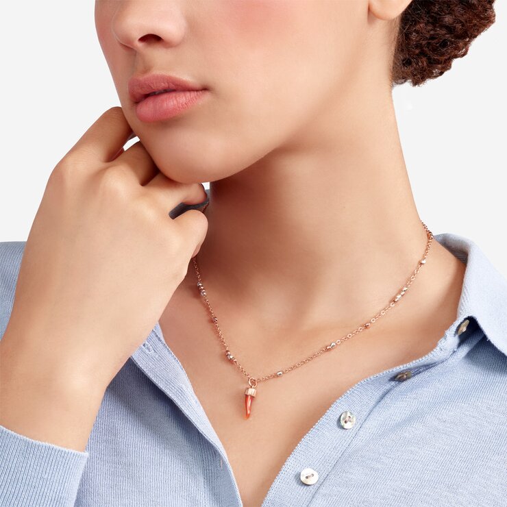 DoDo hanger in rosé goud 9kt met carnelian