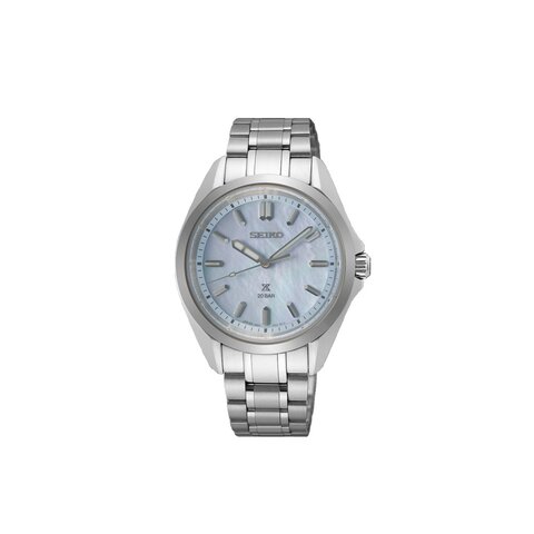 Seiko horloge met een kast in staal, met een wijzerplaat in het parelmoer en een diameter van 34 mm