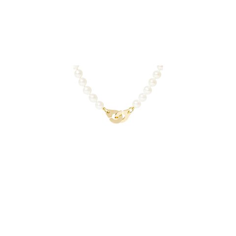 dinh van ketting in geel goud 18kt met parels