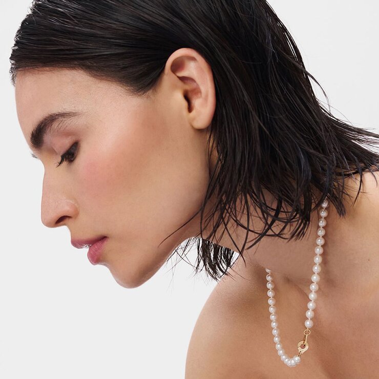 dinh van ketting in geel goud 18kt met parels