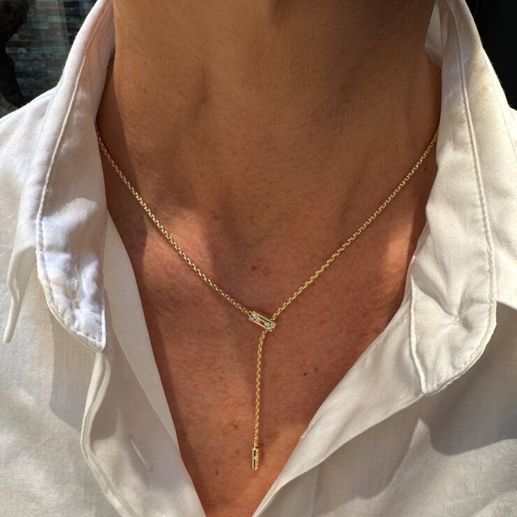 Fope ketting in geel goud 18kt met briljant van 0,11 karaat