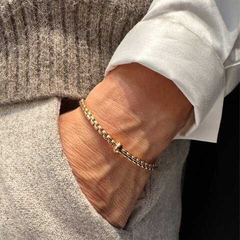 bracelet Fope en or jaune 18 ct avec brillant de 0.01 carat