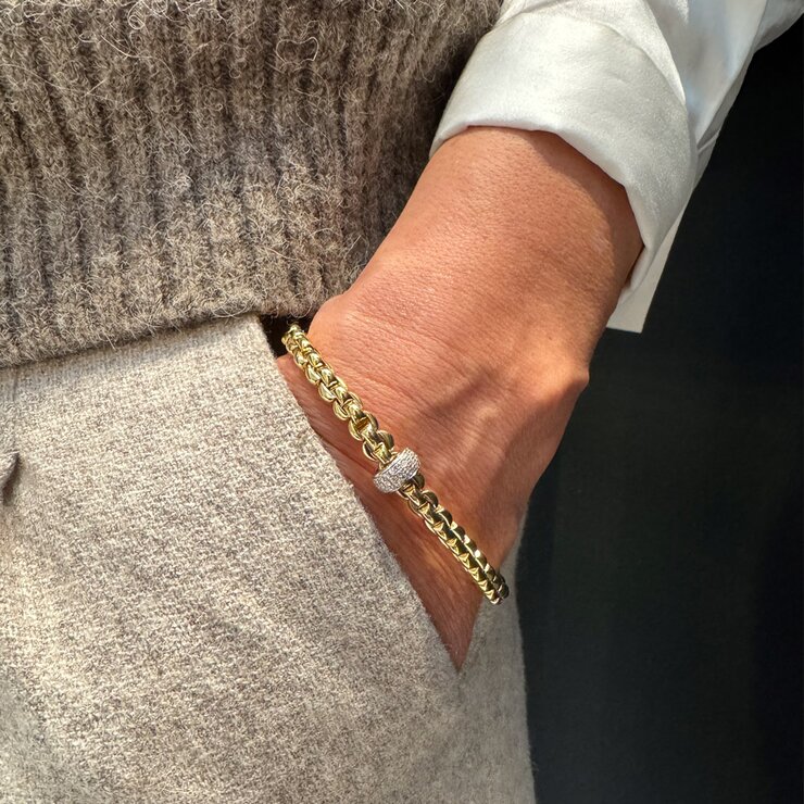 Fope armband in geel goud 18kt met briljant van 0,37 karaat