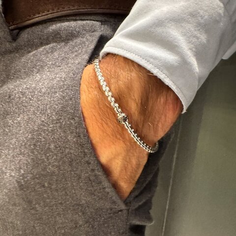 bracelet Fope en or blanc 18 ct avec diamant noir de 0.20 carat
