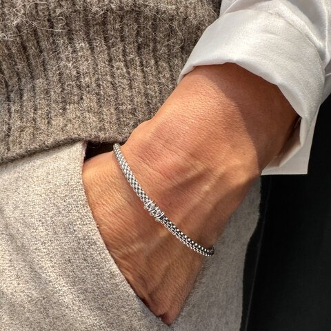 bracelet Fope en or blanc 18 ct avec brillant de 0.07 carat